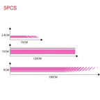 5x Universal Pink PVC Car Body Sticker Stripe Vinyl Decal