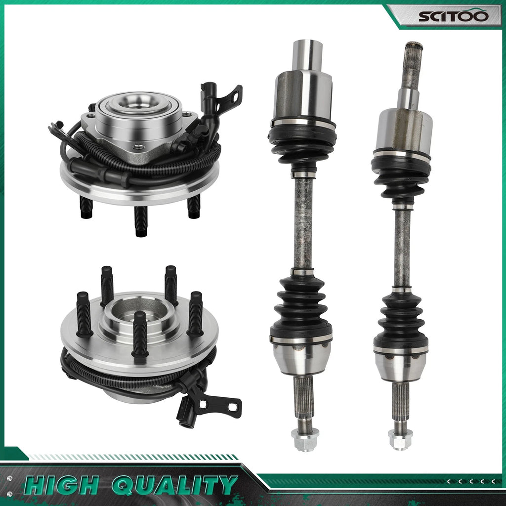 Front CV Axle Shaft + Wheel Hub Bearing for Ford Explorer Sport Trac (2007–2010)