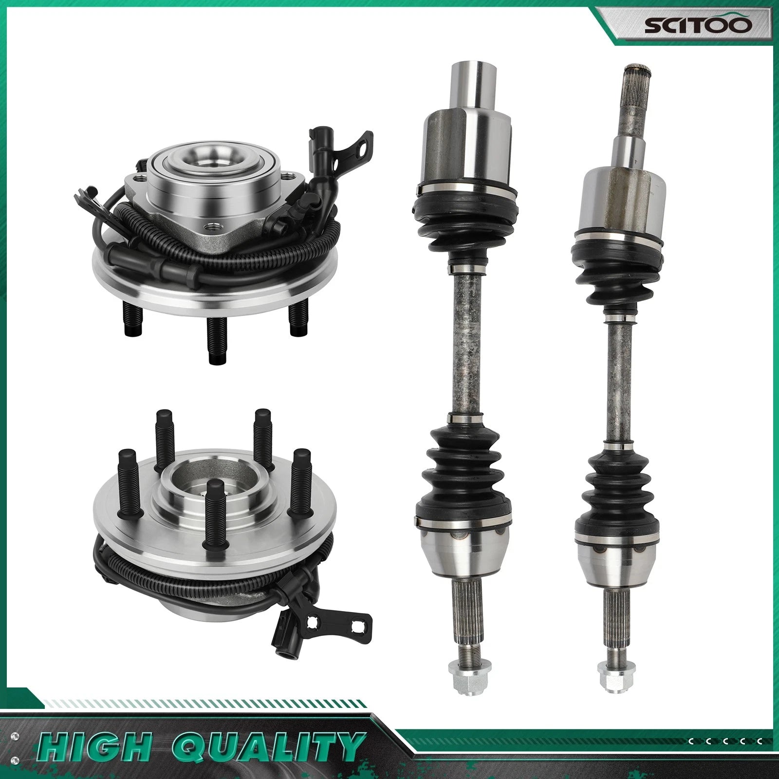 Front CV Axle Shaft + Wheel Hub Bearing for Ford Explorer Sport Trac (2007–2010)