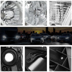 Headlight Lamps for Toyota Sequoia/Tundra (2008–2017) Chrome Housing Clear Corner