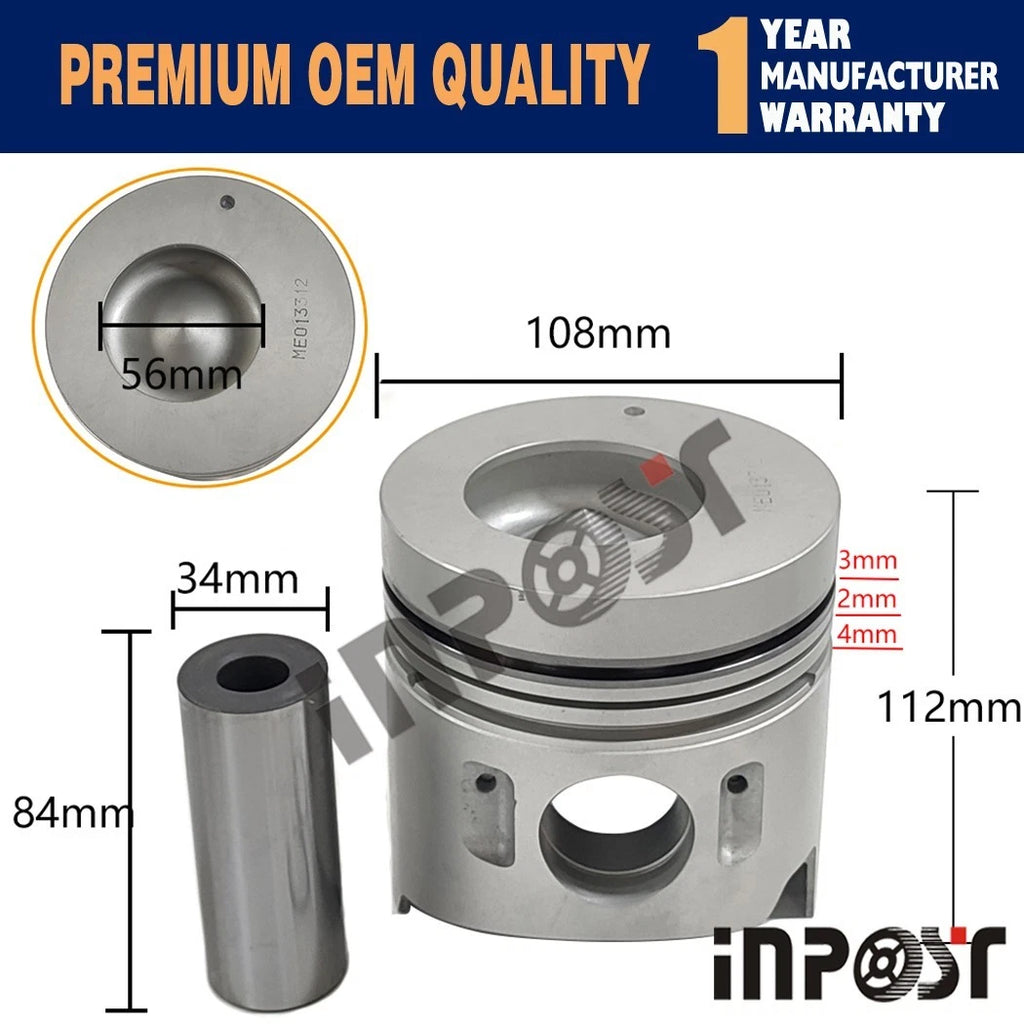 Overhaul Rebuild Kit for Mitsubishi Fuso Canter (4D33 4D33T) ME013312 56MM