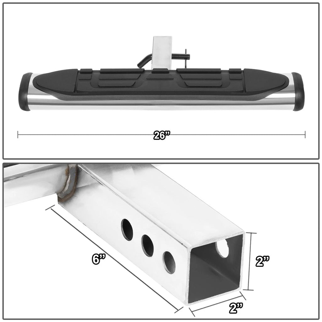 2" Receiver Rear Bumper Hitch Step Bar for Universal Fit (26" Wide)