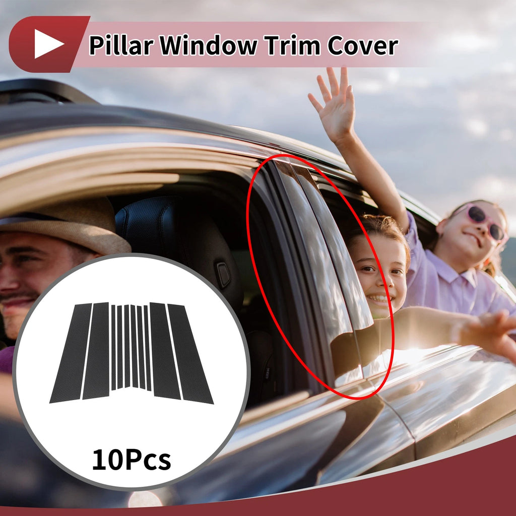 10 Pcs Door Pillar Window Trim for Volkswagen Tiguan (2018–2022)