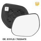 Left Side Heated Mirror Glass with Backing Plate for Mitsubishi Outlander (2014–2021)