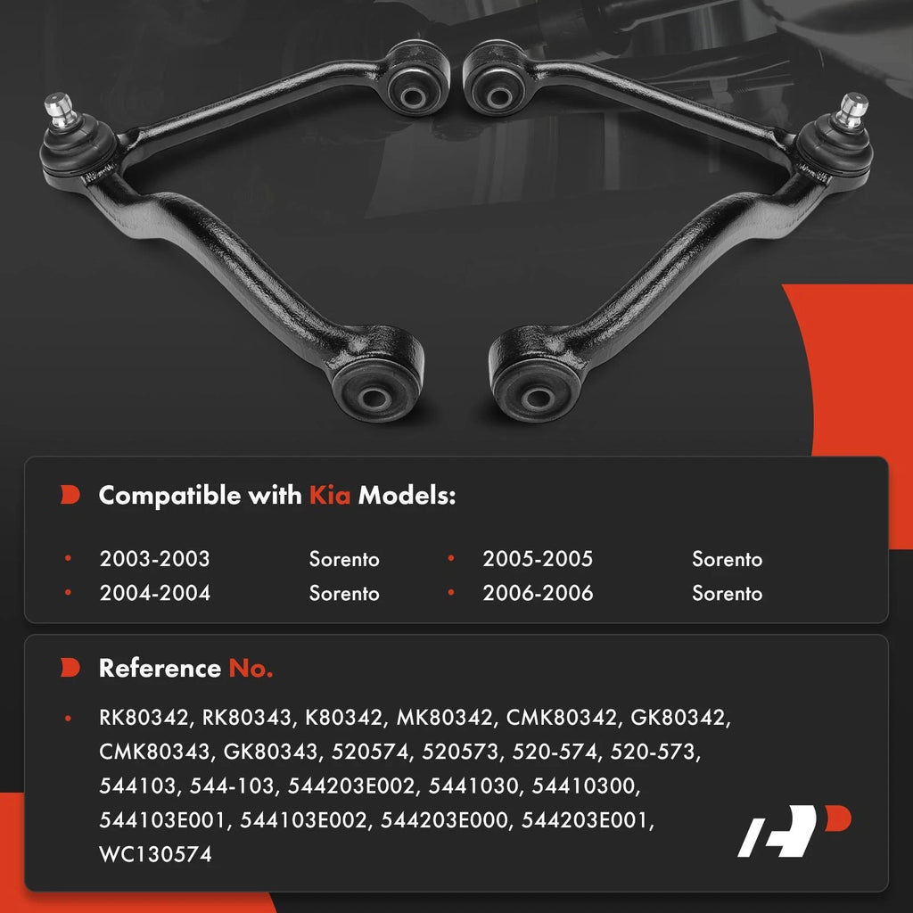 2X Front Upper Control Arm with Ball Joint for Kia Sorento (2003-2006)