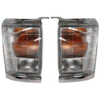 LH+RH Chrome Trim Corner Indicator Lights Pair for Toyota Hilux 2WD/4WD '97-'01