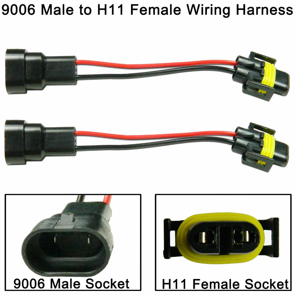 H8 H11 Conversion Connector Wiring Harness for 9006 (2000–2003)
