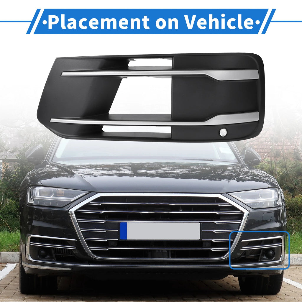 1pc Fog Light Grill for Audi Q7 (2016–2020) No. 4M0807681T Black Silver Tone