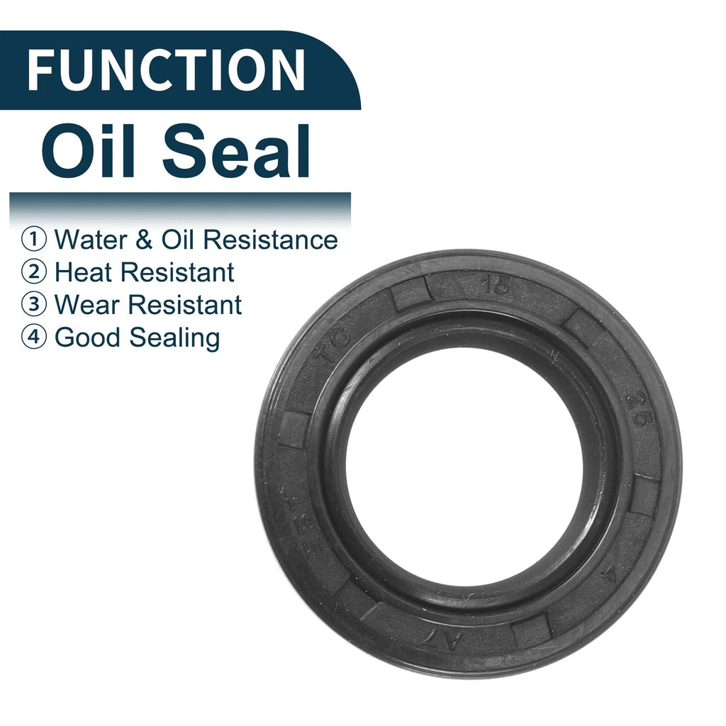 Set of 5 Oil Seal Rotary Shaft Seal NBR Rubber 15x25x4mm