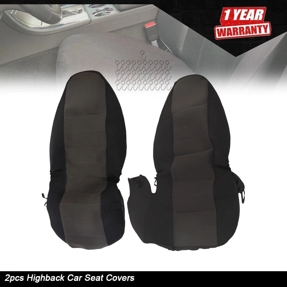 Set of 2 Front Seat Covers for Ford Ranger (1998â2003) Black/Charcoal