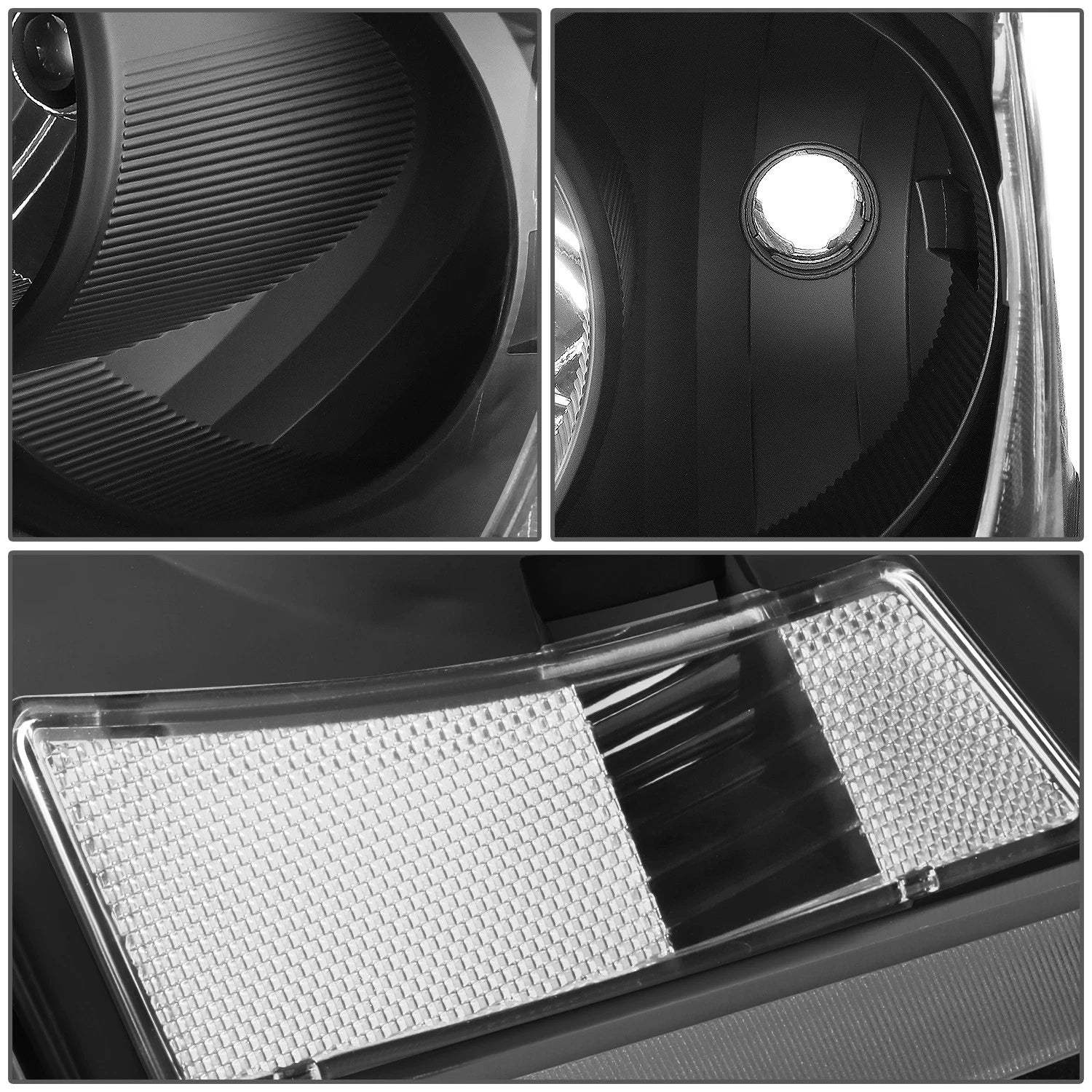 Headlights for Dodge Dakota (2005–2007) - Black Housing, Clear Lens