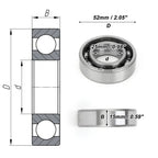 Deep Groove Ball Bearing 25x52x15mm for Scooter Skateboard (1 Pc)