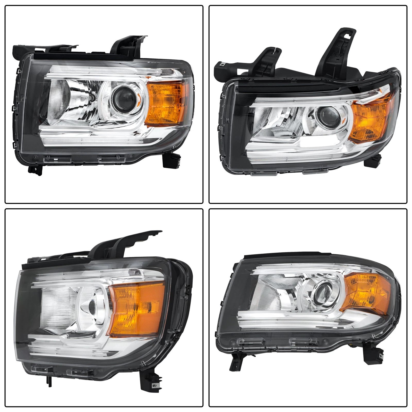 Front Left Headlight for GMC Canyon (2015–2022) Clear Lens Halogen