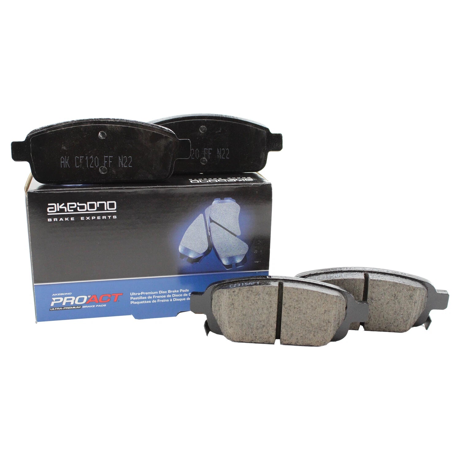 Set of 4 Akebono Rear Ceramic Brake Pads for Buick Verano, Cadillac, Chevy Trax, Cruze, Volt (2012–2019)