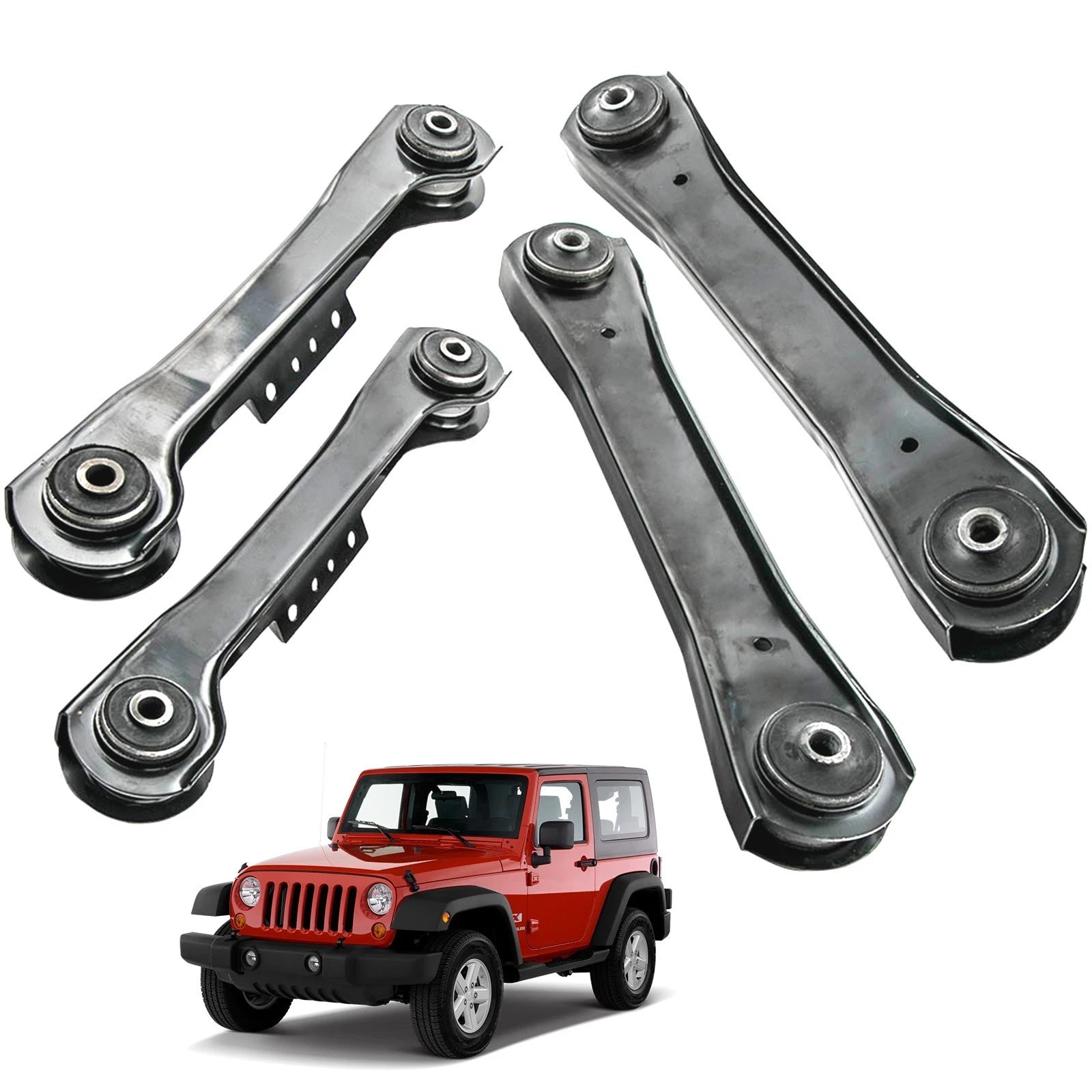 Set of 4 Suspension Kit Rear Upper & Lower Control Arms for Jeep Wrangler (1997–2006)