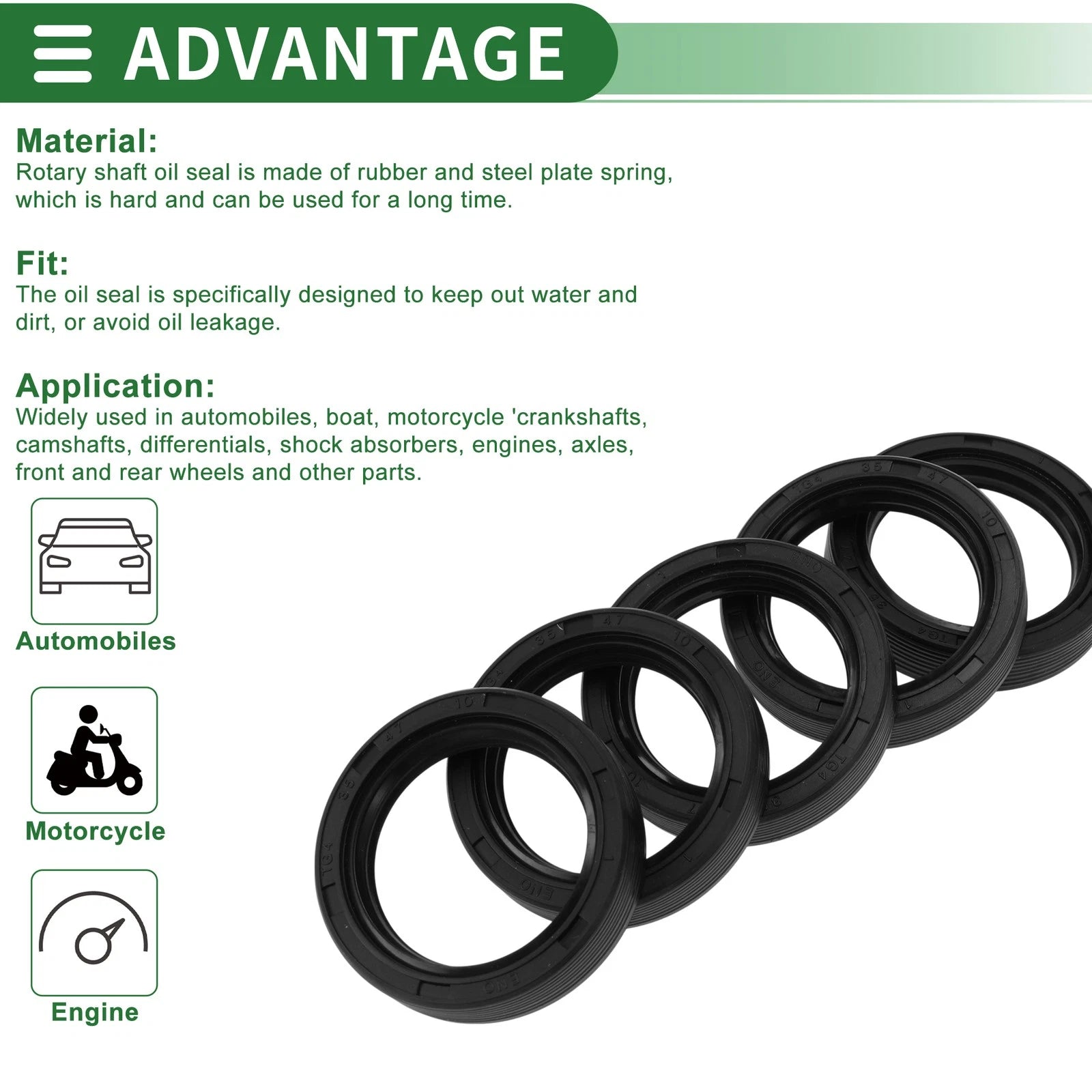 Oil Seal for Rotary Shaft (35x47x10mm)