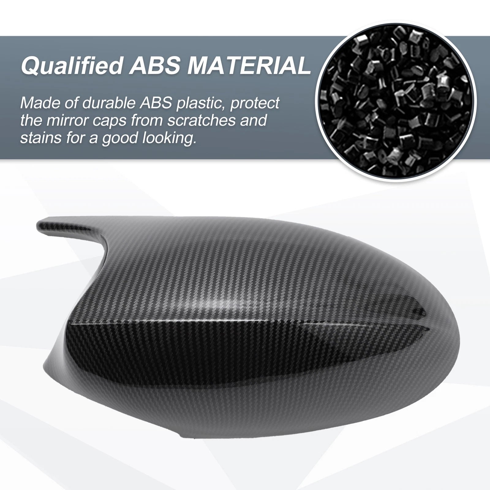 Set of 2 Rearview Mirror Cover Caps Black Carbon Fiber for BMW E87 E81 E82 E88 E92