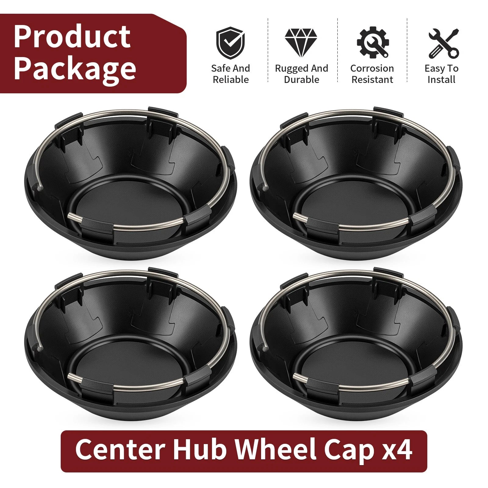 4X Center Hub Wheel Caps 1523153-655 for Polaris General XP 4 1000 (2020–2025)