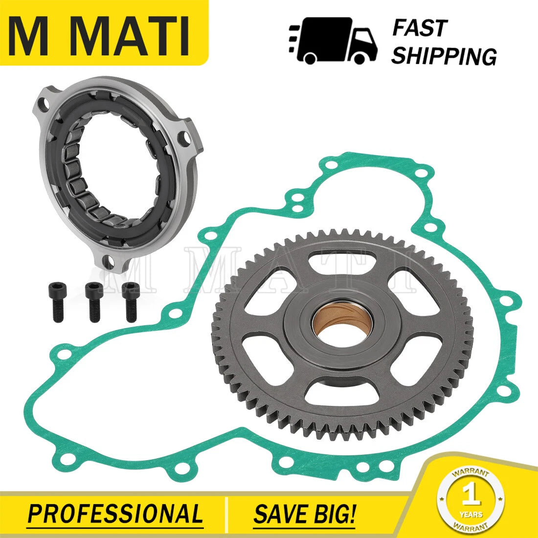 Starter Clutch One Way Sprag Idler Gear Gasket for Polaris RZR XP 900 (2011–2012)