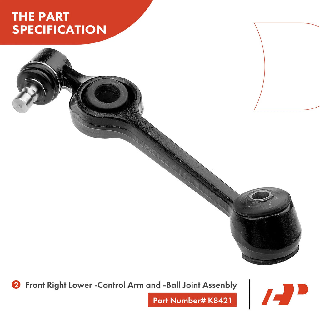 Set of 6 Control Arms with Ball Joints and Tie Rod Ends for Ford Escort (1981–1990)