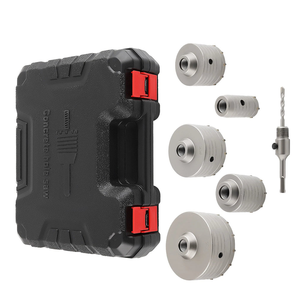 5 Hole Saw Kit with Center Bit for SDS Plus Hammer Drill