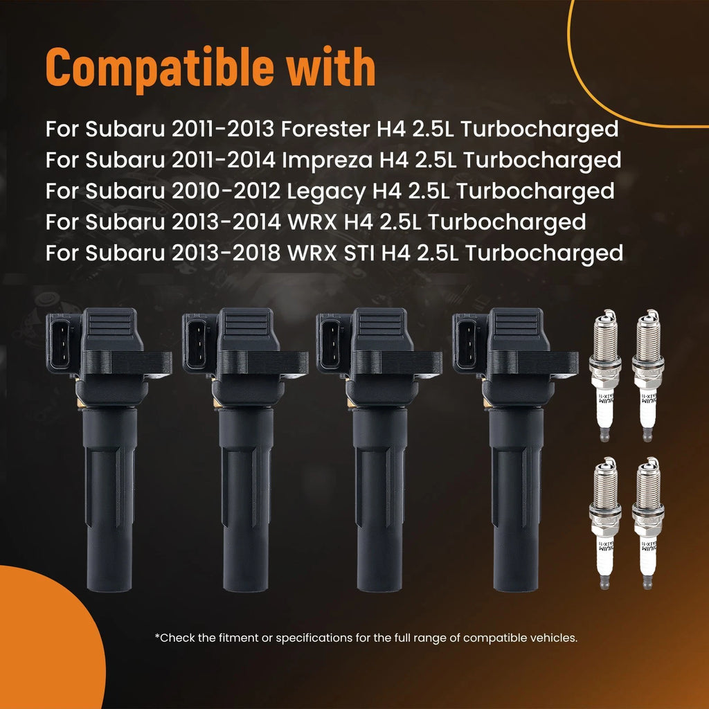 Set of 4 Ignition Coils with Iridium Plugs for Subaru Legacy