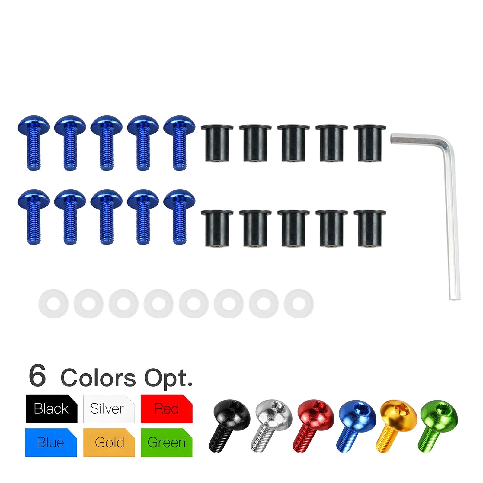 CNC Aluminum Windshield Fasteners Bolts Kit M5 for Honda (Universal)