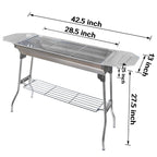 Folding Stainless Steel BBQ Grill for Camping and Picnic (LAR)
