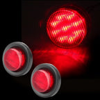 2X 2" Red 9LED Round Side Marker Tail Lights for Freightliner Peterbilt