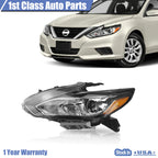 Halogen Headlight Left Driver Side for Nissan Altima (2016–2018)