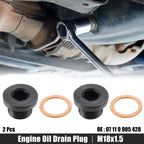 2 Pcs M18x1.5 Engine Oil Drain Plug Screw with Gasket for BMW Mazda 