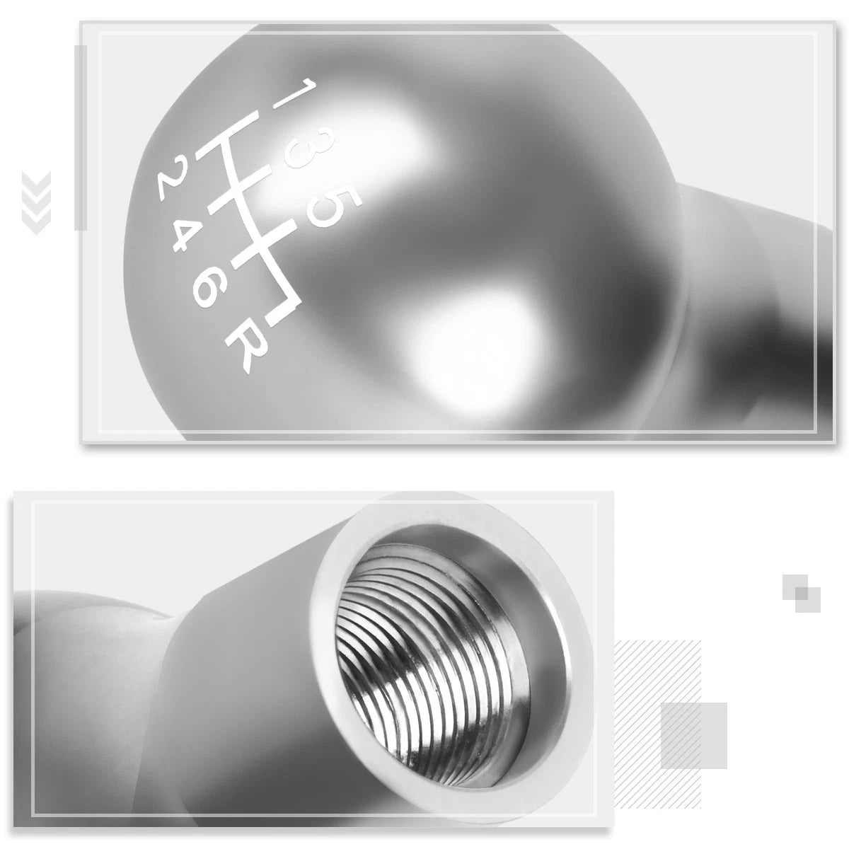 J2 Spherical Teardrop Aluminum Shift Knob for Universal 6-Speed Manual