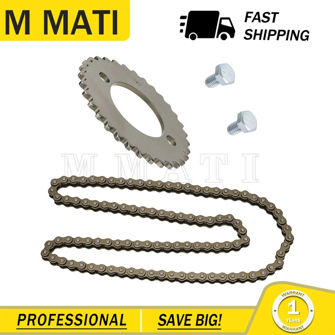 Cam Chain Sprocket + Timing Cam Chain for Honda XL100 XL125 CT125 CB125S TL125S (1970–2023)