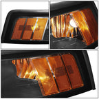 Pair of Black/Amber Corner Headlights for Ford Mustang (1999–2004)