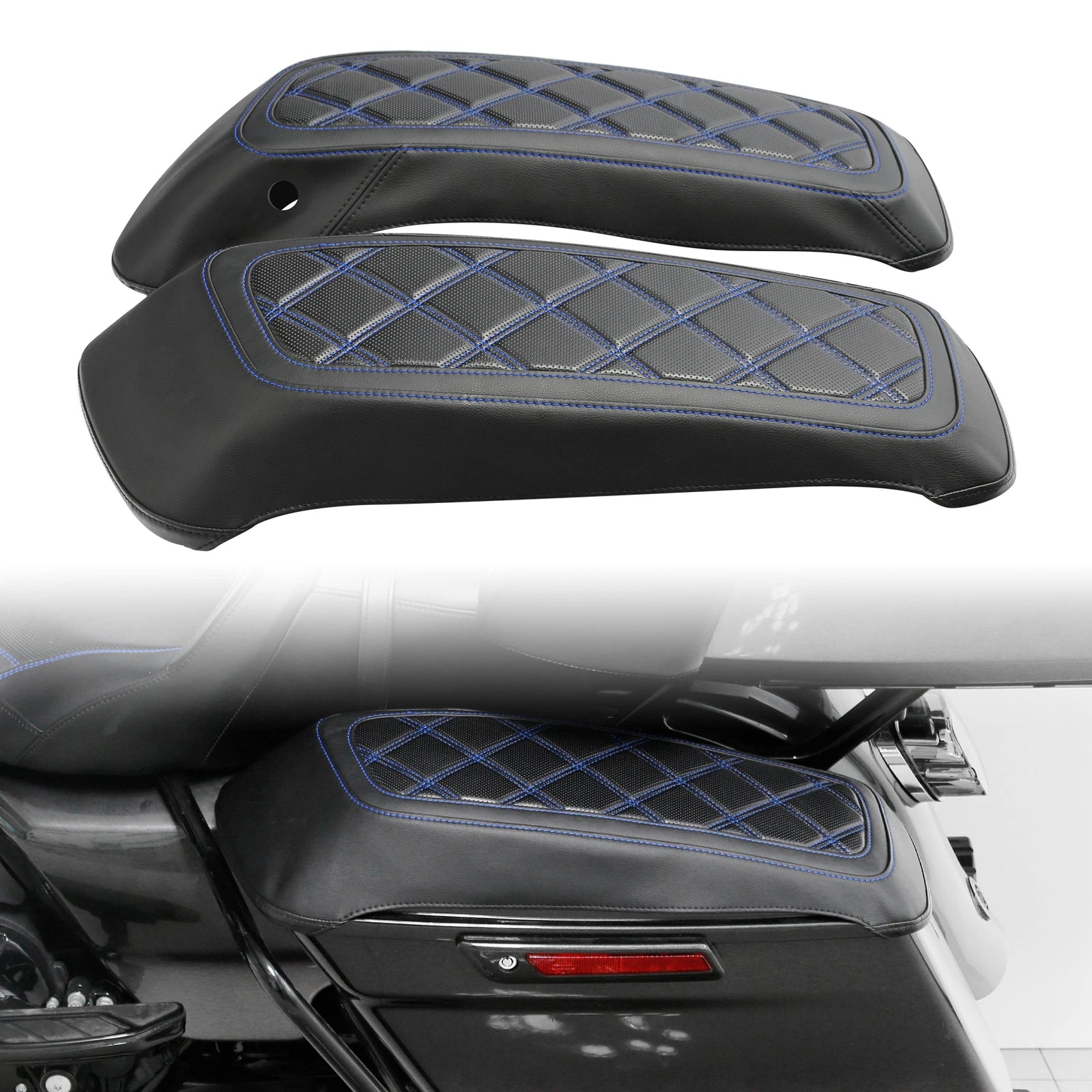 Black Hard Saddlebags Lids Covers for Harley Touring Electra Glide (2014–2023)