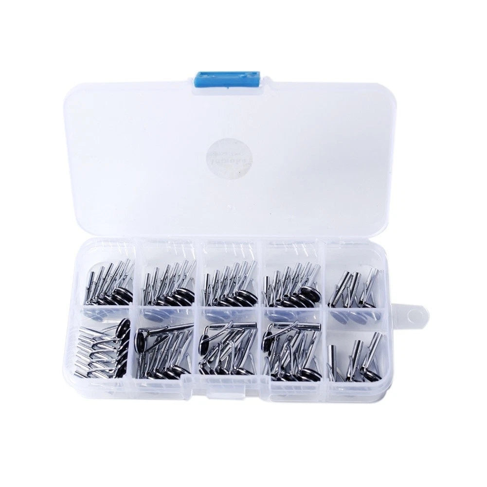 54Pcs Rod Tip Repair Kit with Stainless Steel Guides for Fishing Rods
