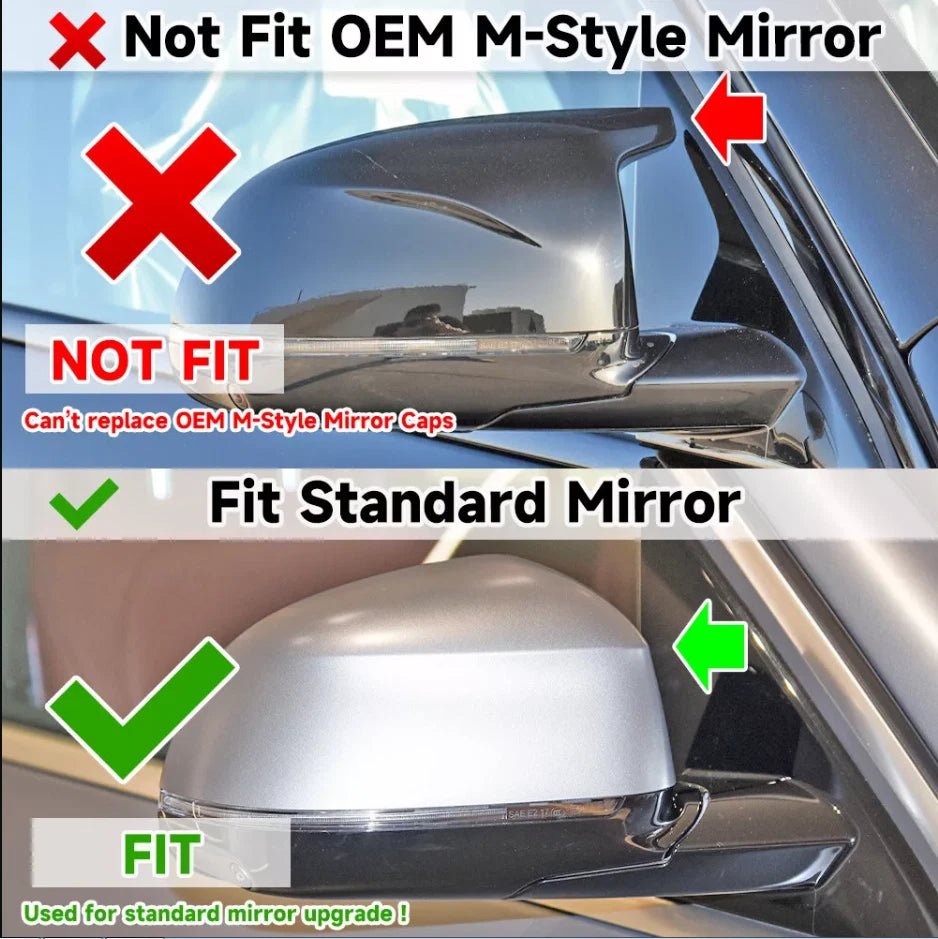 Horn Style Black Side Mirror Cover Caps for BMW X3 G01 X4 G02 (2018–Present)