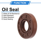 Set of 2 Oil Seal Rotary Shaft Seal FKM Rubber 15x35x7mm
