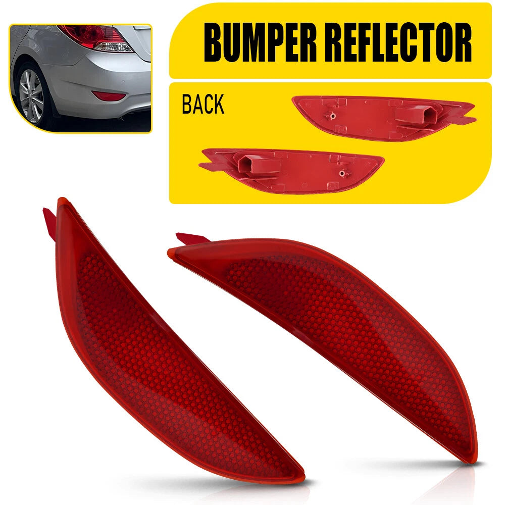 Pair Rear Bumper Reflectors for Hyundai Accent (2012–2017)