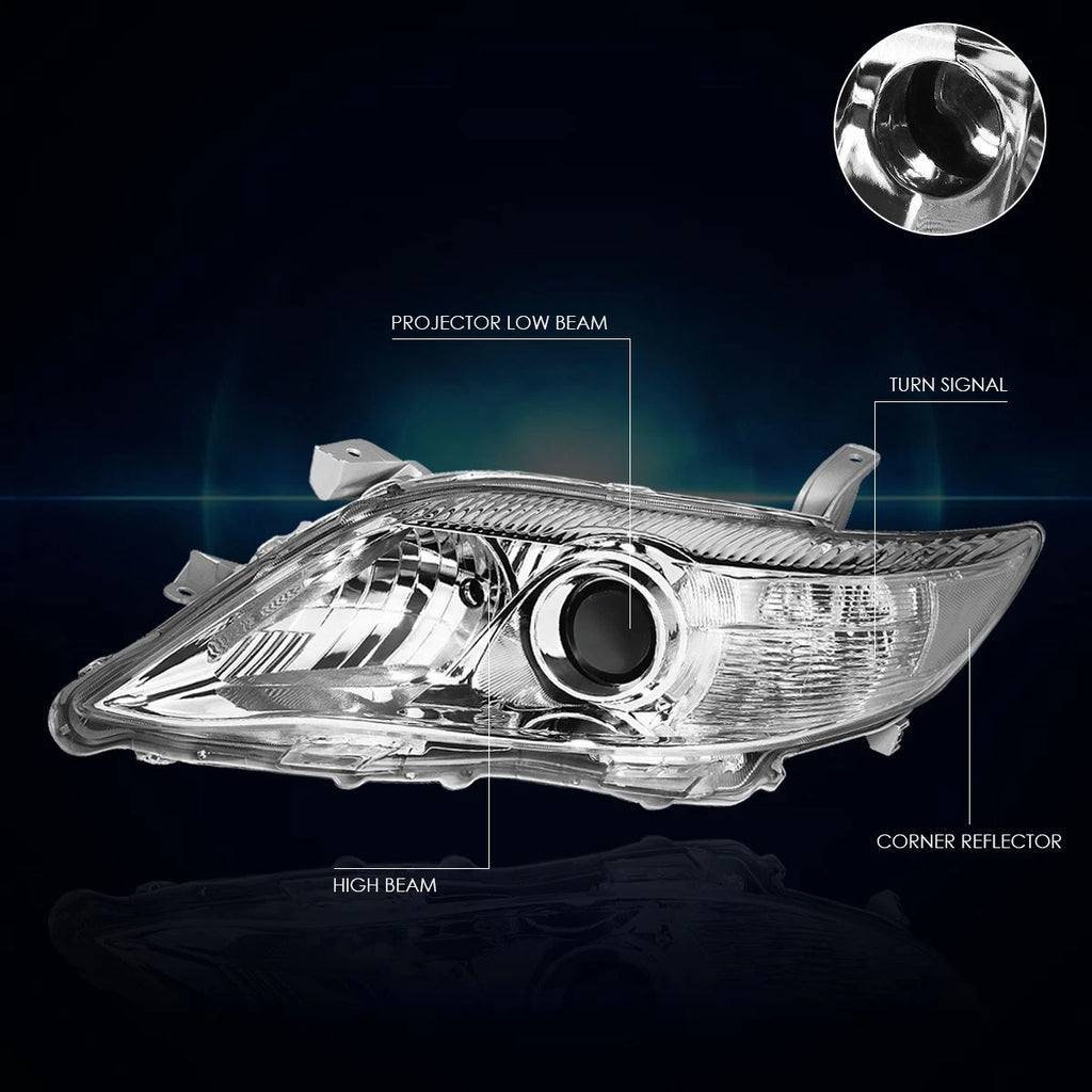 Chrome Housing Clear Lens Projector Headlight for Camry (2010–2011)