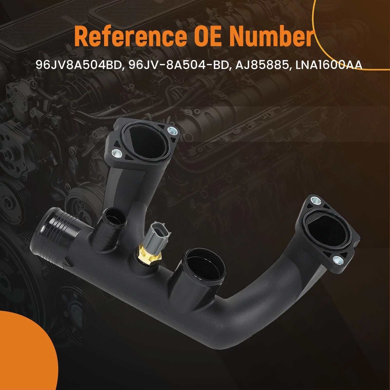 Thermostat Housing Assembly for Jaguar XJ8 XK8 Vanden Plas (1997–2003) 96JV-8A504-BD