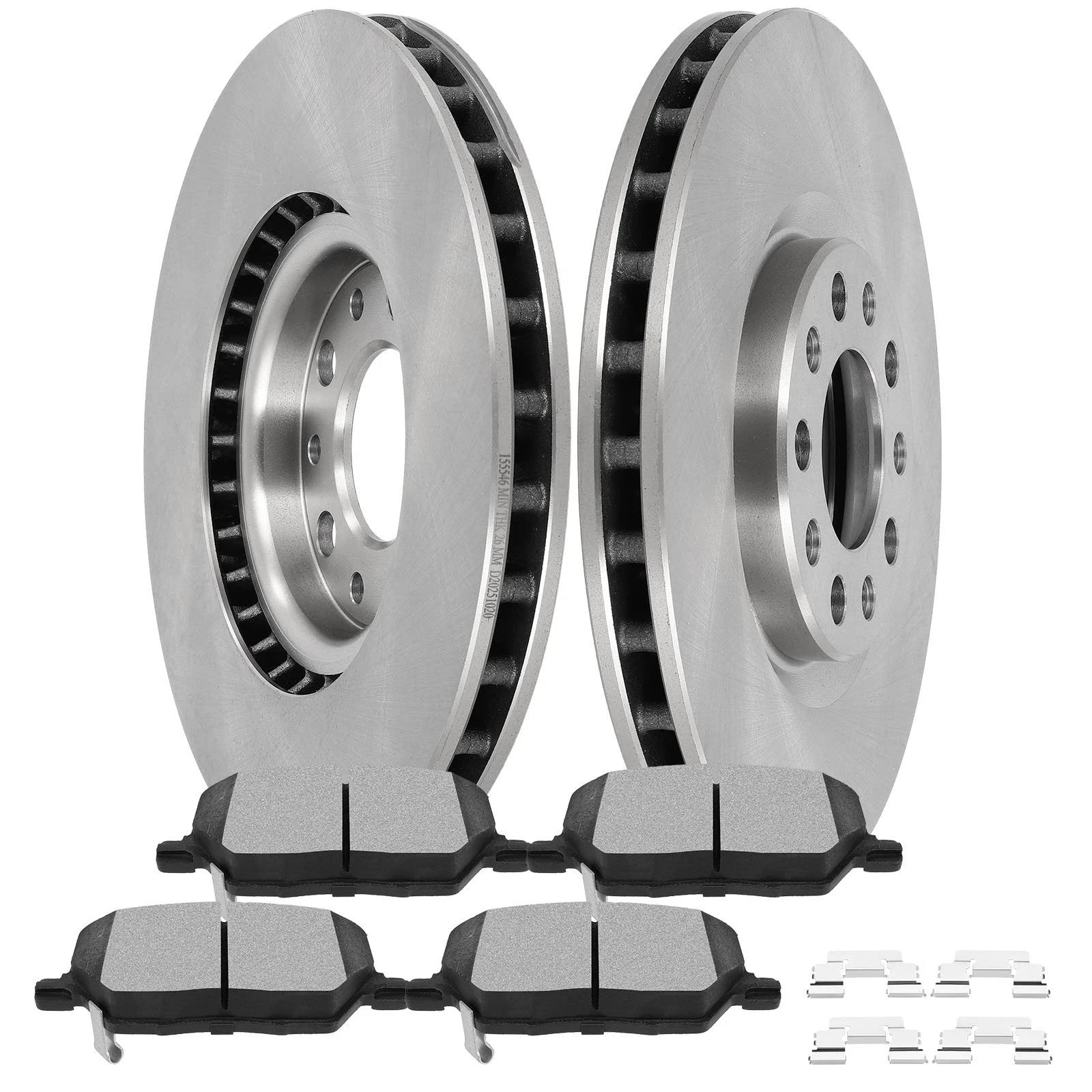Front Brake Rotors & Pads Kit for Jeep Compass Renegade (2015–2022)