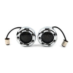 Amber LED Turn Signal Lights for Harley - 1157 Fire Ring Chrome Housings