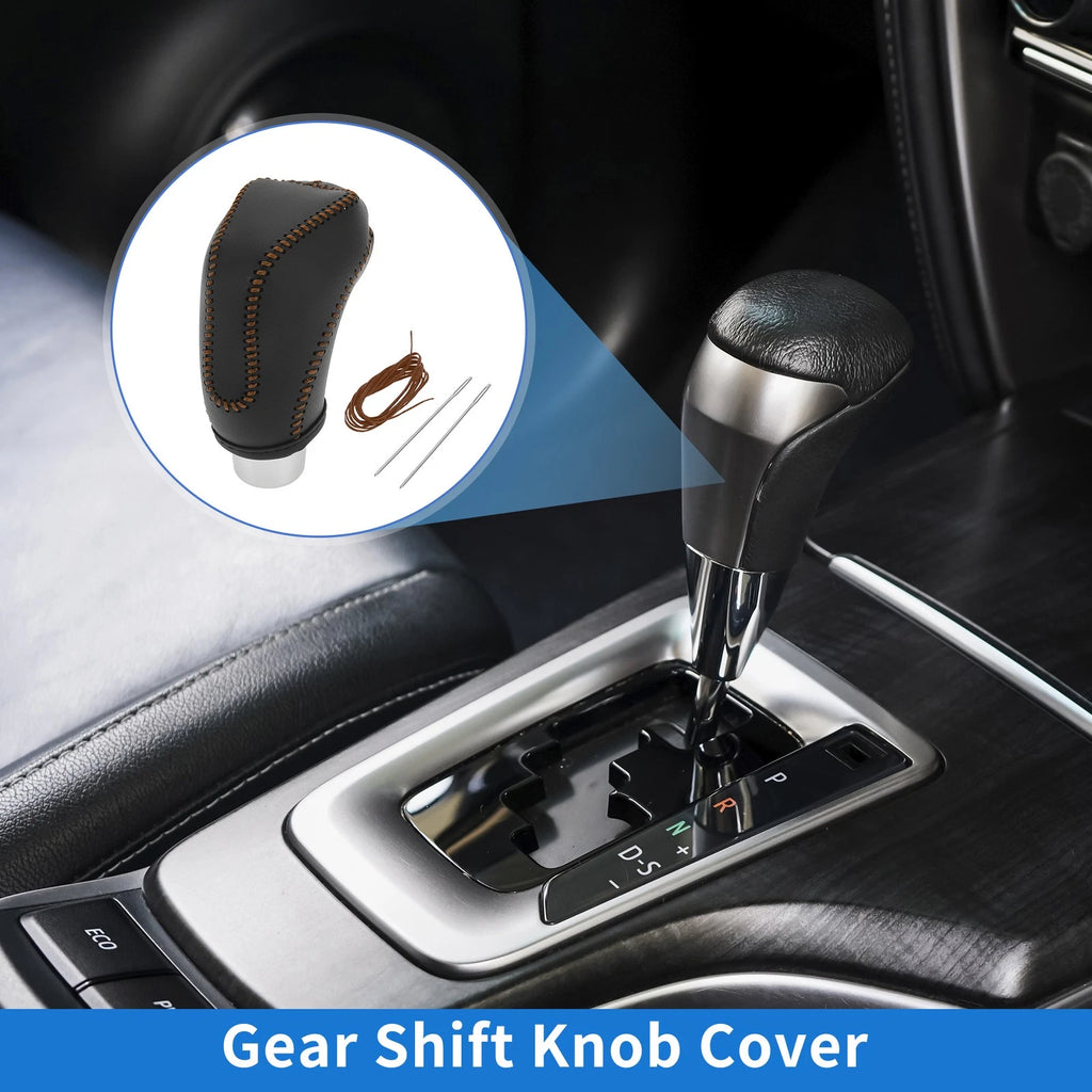 Set of 1 Gear Shift Knob Cover for Subaru Impreza  Black Brown Faux Leather