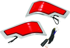 Tracer Tour Pak Rear Lights for Harley Davidson (Chrome, Red Lens)
