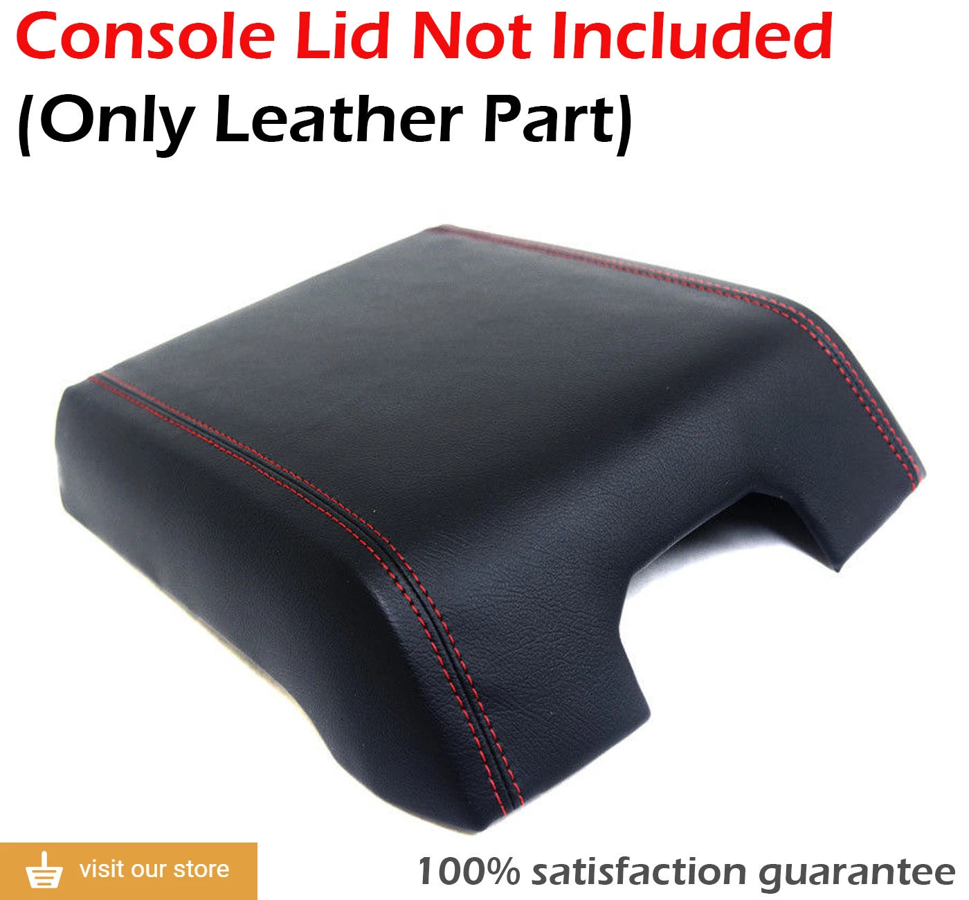 Center Console Armrest Cover for Ford F150 (2015–2019) Red Stitch