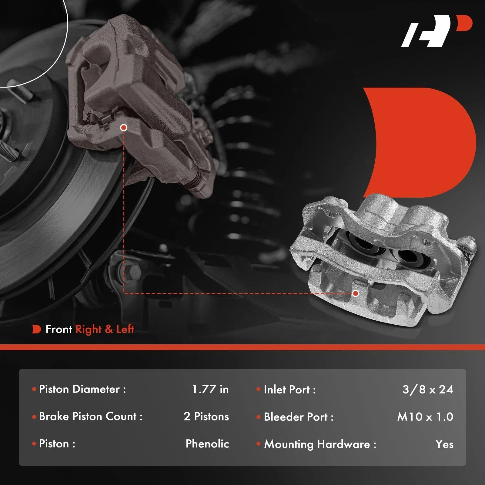 2X Front Disc Brake Calipers for Jeep Grand Cherokee WJ (1999–2004)
