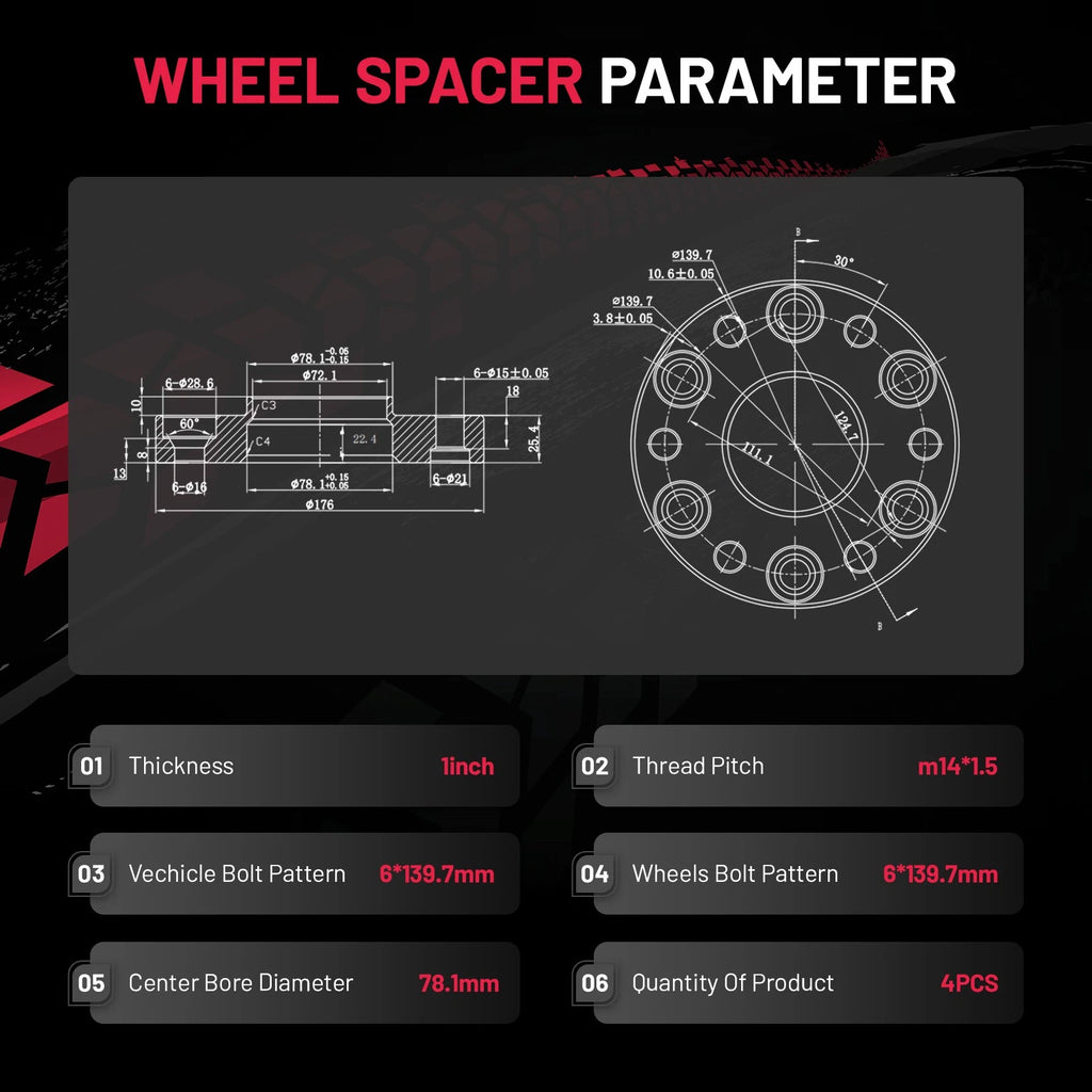 1" Hubcentric Wheel Spacers for GMC K2500 (1988-2000)