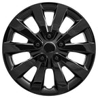 Wheel Cover Hubcaps 10 Spoke Gloss Black Spring Steel for 16 Inch Wheels (—)