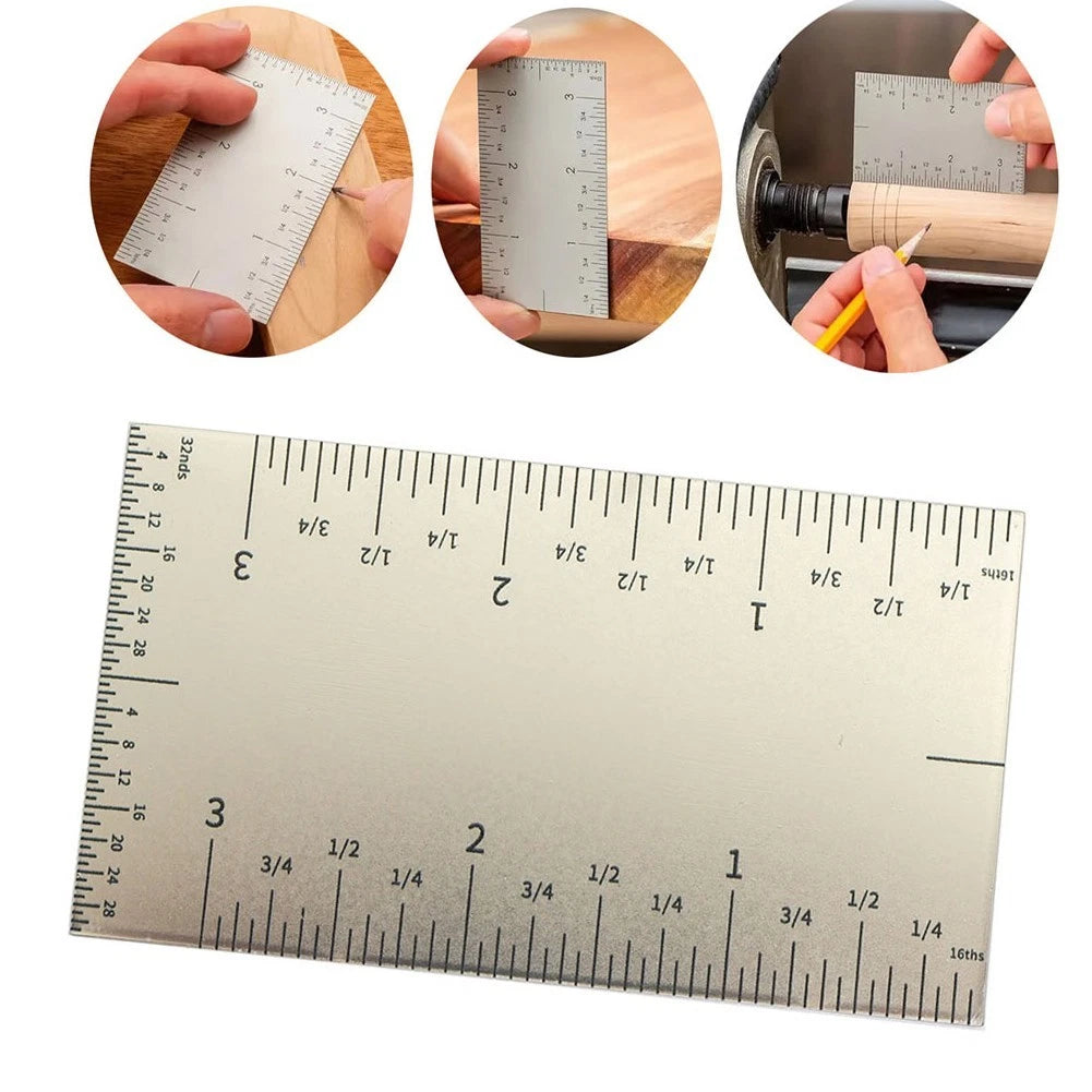 Pocket Measuring Tool Square Edge Ruler for Various Tasks